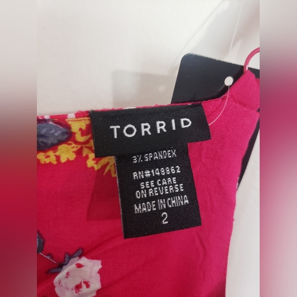 NWT Torrid Pink Floral Challis Babydoll Cami - Picture 6 of 6